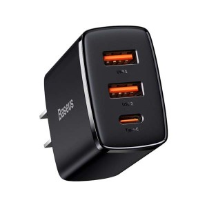 BASEUS Compact Quick Charger 2U+C Three Ports 30W Travel Power Adapter CN Plug