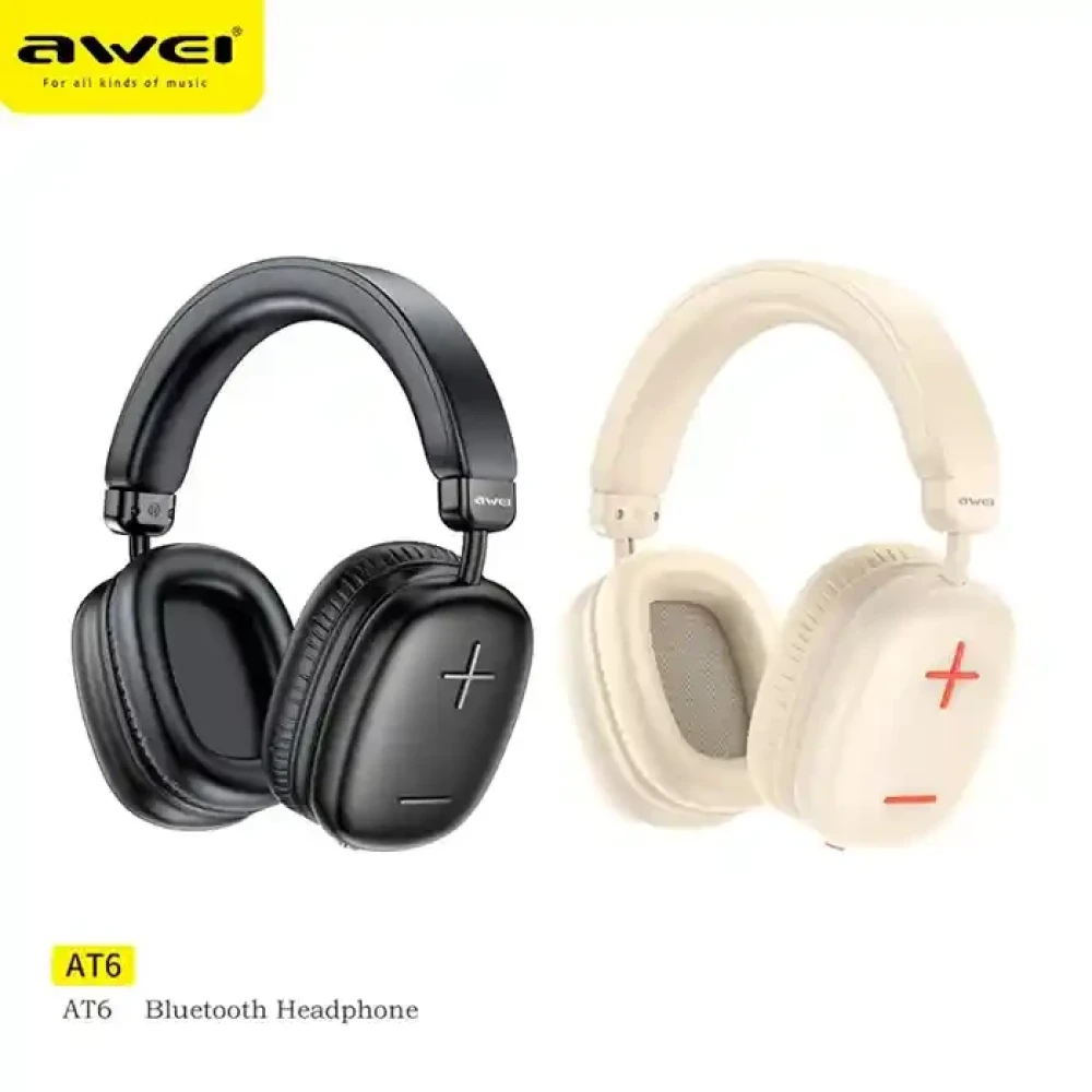 Awei AT6 Wireless Headphones Bluetooth 5.3 Earphones Foldable Gaming Headset Sport Headphone with Mic Music Earbuds 300mAh