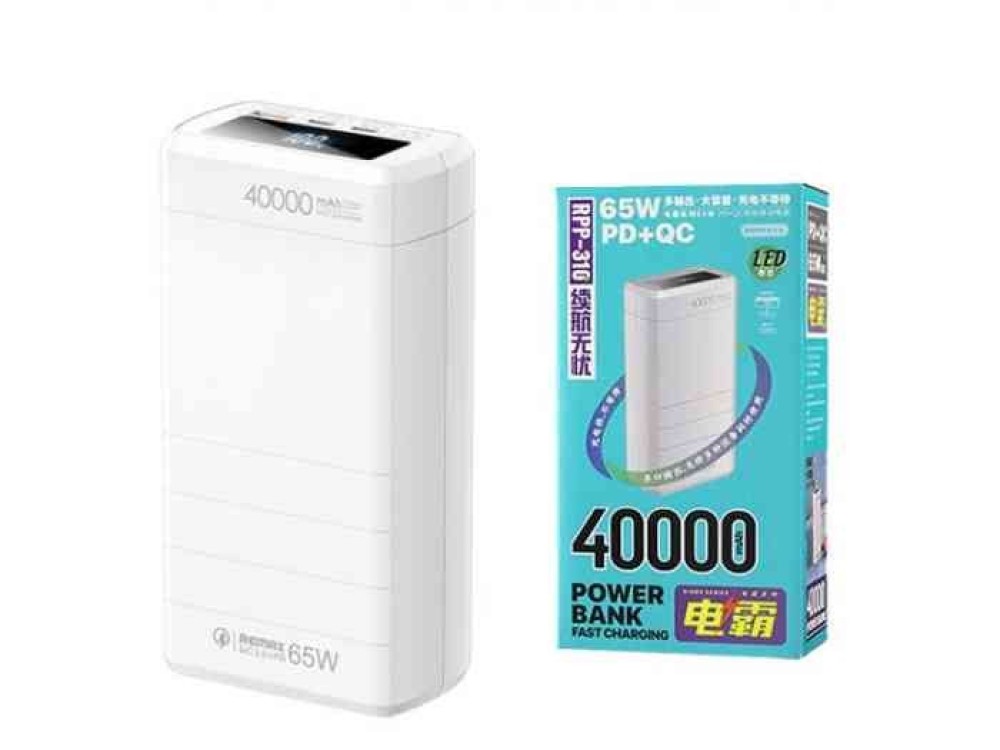 REMAX RPP-310 Dinba Series 65W PD + QC Fast Charging Power Bank 40000mAh