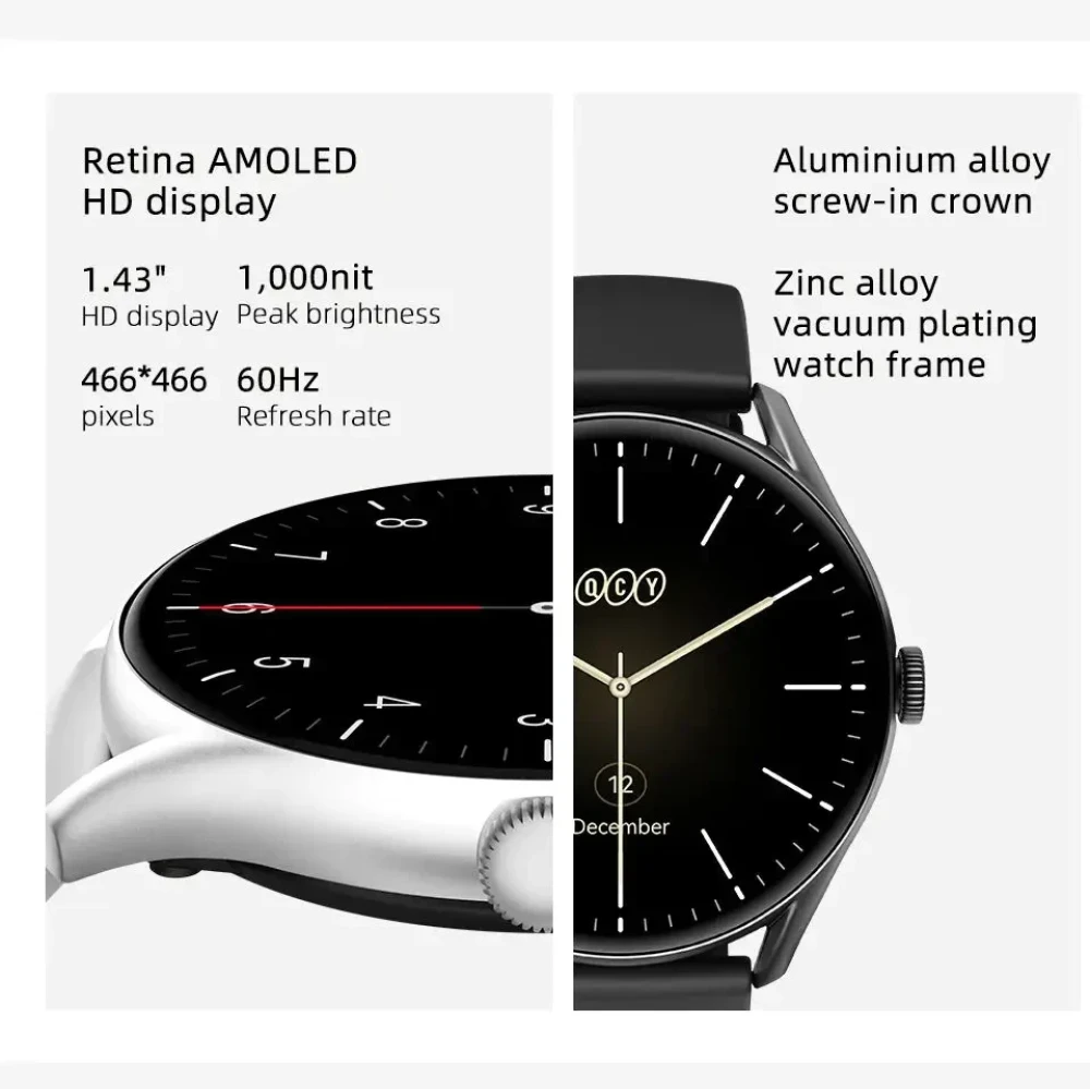 QCY GT2 60HZ Retina AMOLED Display Calling Smart Watch