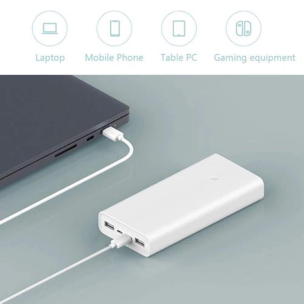 Xiaomi Mi Power Bank 20000mAh V3 USB-C Two-Way Fast Charging Dual USB 18W Powerbank For Android Or IOS Smartphone