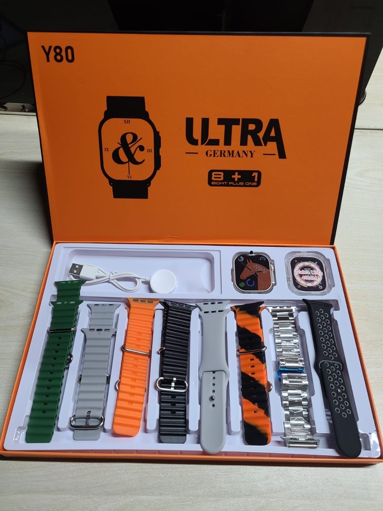 Y80 Ultra Smartwatch With 8 Strap