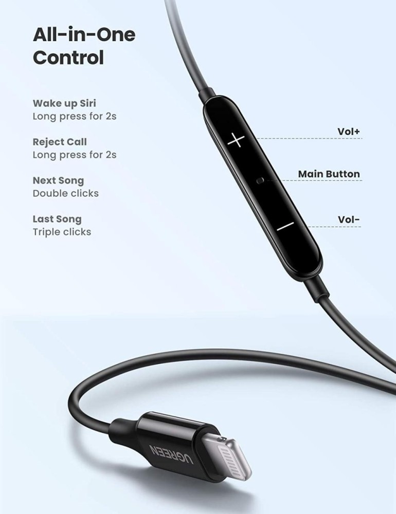 UGREEN MFi Certified Lightning Earphones