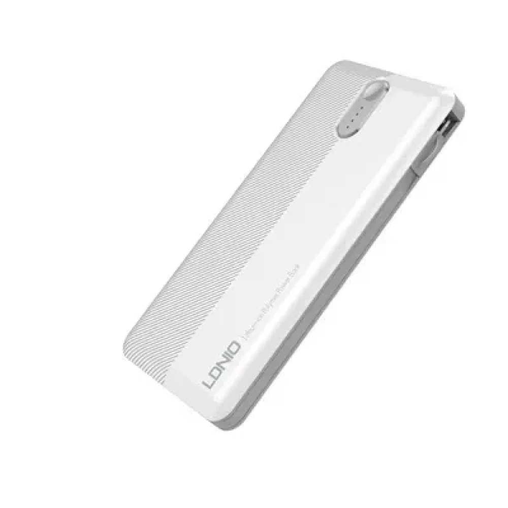 Ldnio PL1013 Dual USB Output Port 10,000 MAh Power Bank With Build-In Cable